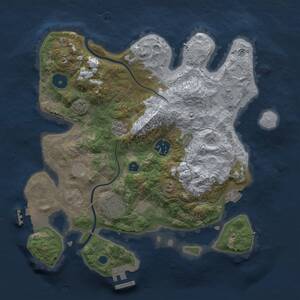 Thumbnail Rust Map: Procedural Map, Size: 3000, Seed: 12509, 9 Monuments