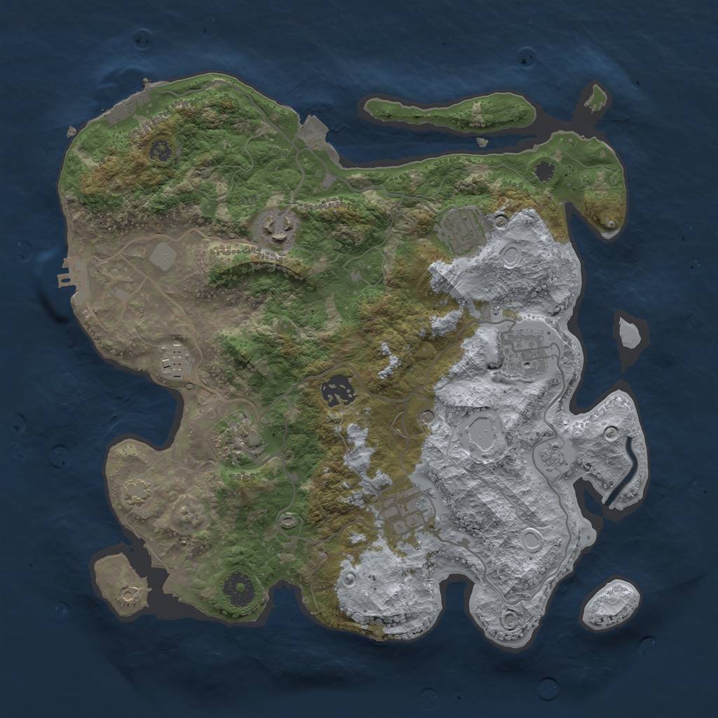 Rust Map: Procedural Map, Size: 3300, Seed: 1487547772, 15 Monuments