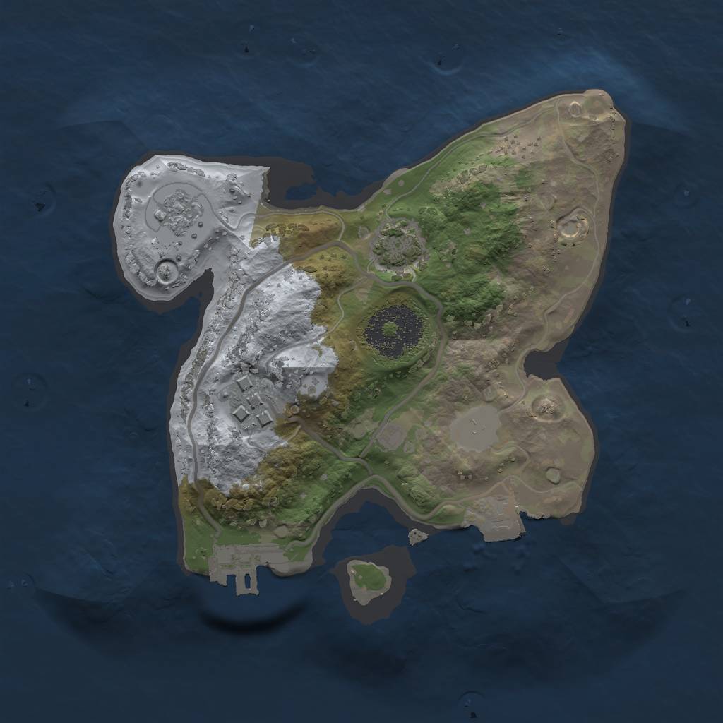 Rust Map: Procedural Map, Size: 2000, Seed: 1915969756, 7 Monuments