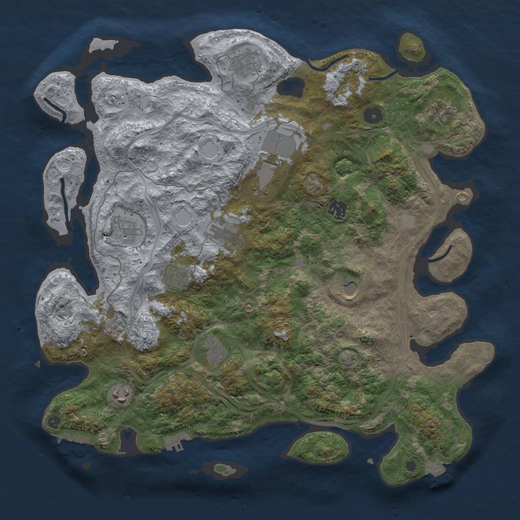 Rust Map: Procedural Map, Size: 4250, Seed: 882416477, 19 Monuments