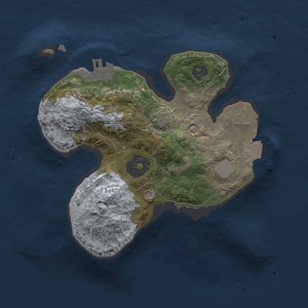 Rust Map: Procedural Map, Size: 2000, Seed: 337453632, 5 Monuments