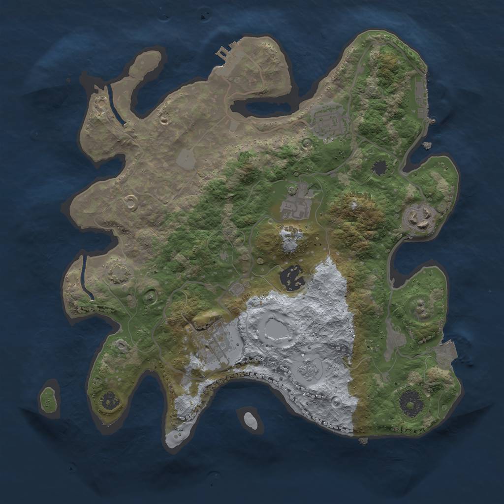 Rust Map: Procedural Map, Size: 3000, Seed: 763172, 12 Monuments