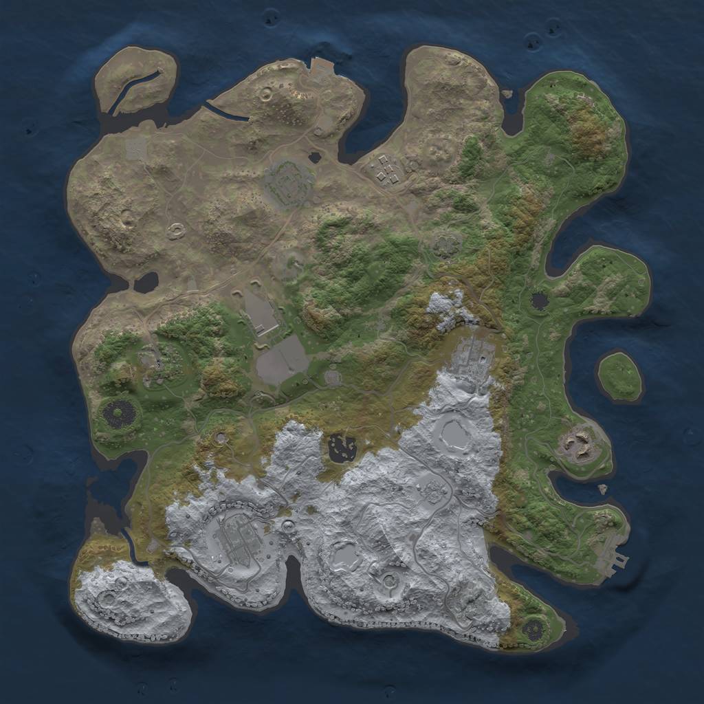 Rust Map: Procedural Map, Size: 3500, Seed: 922992164, 15 Monuments