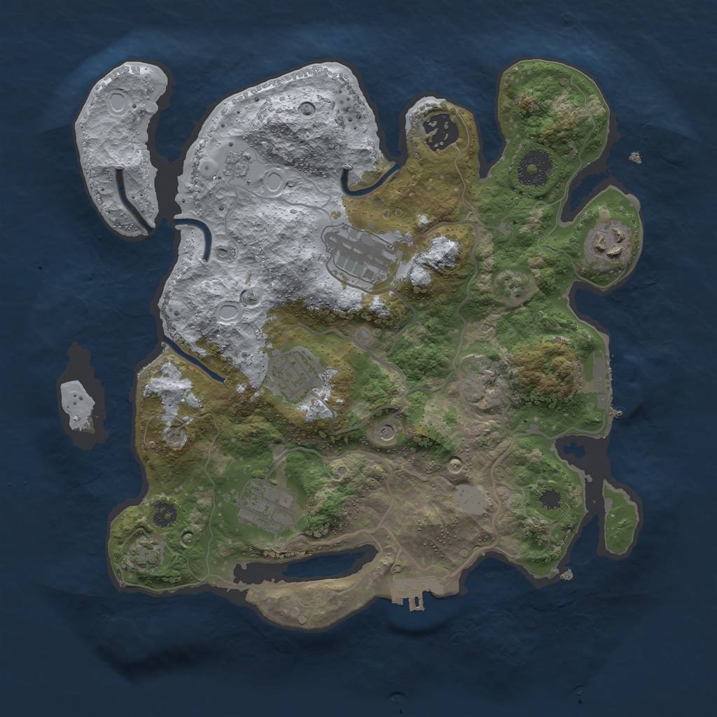 Rust Map: Procedural Map, Size: 3000, Seed: 436538490, 13 Monuments