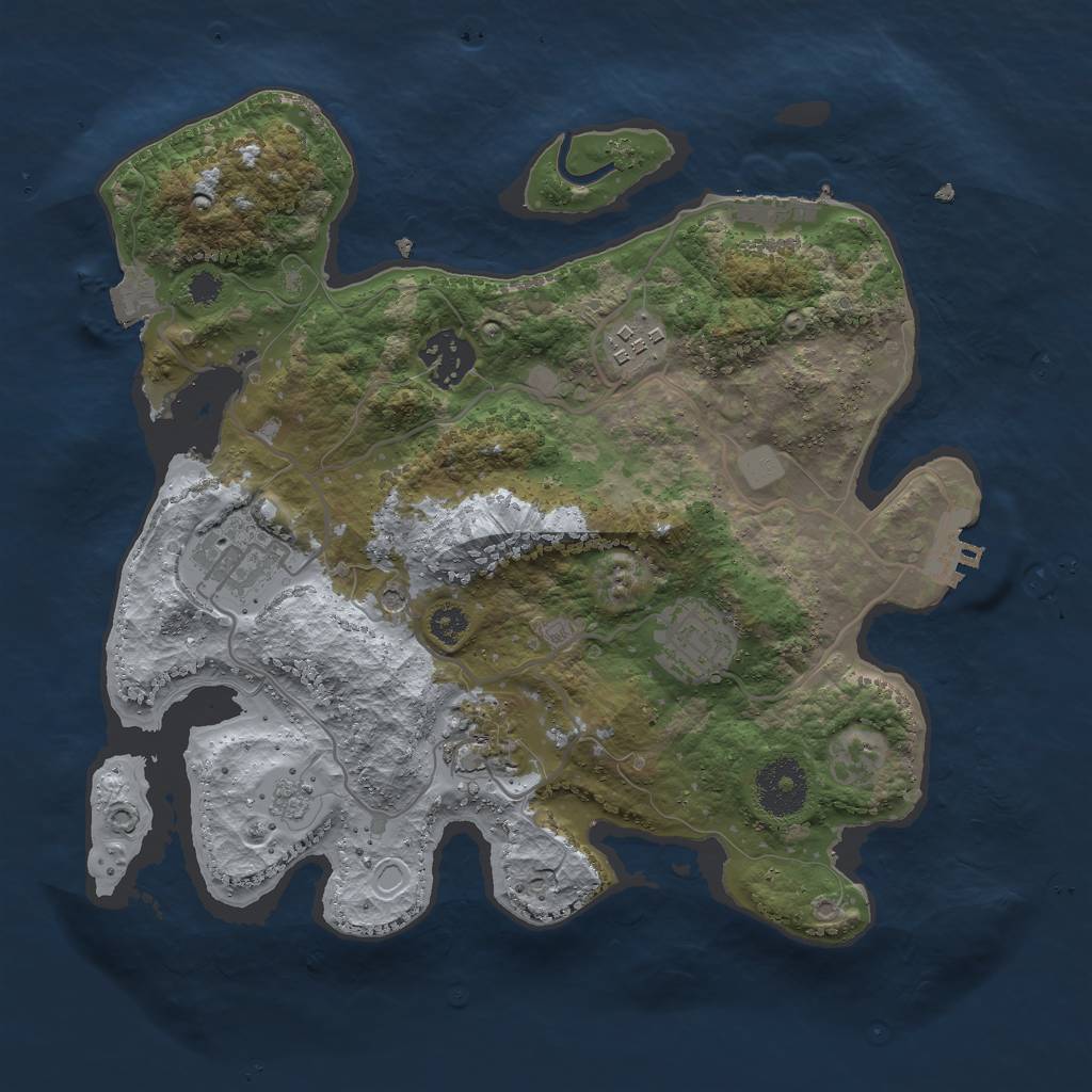 Rust Map: Procedural Map, Size: 3000, Seed: 2012686763, 12 Monuments