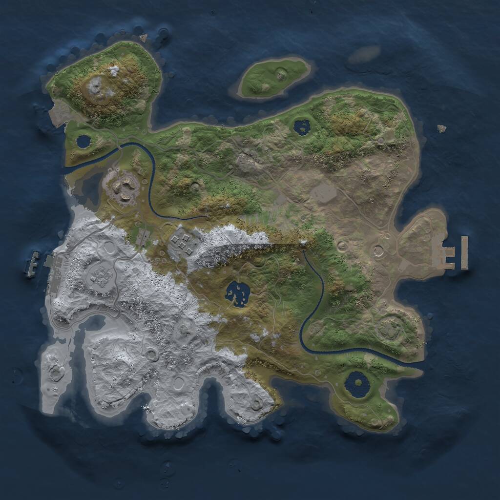 Rust Map: Procedural Map, Size: 3000, Seed: 2012686763, 9 Monuments