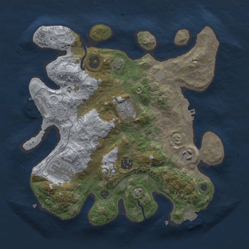 Rust Map: Procedural Map, Size: 3050, Seed: 197569, 12 Monuments