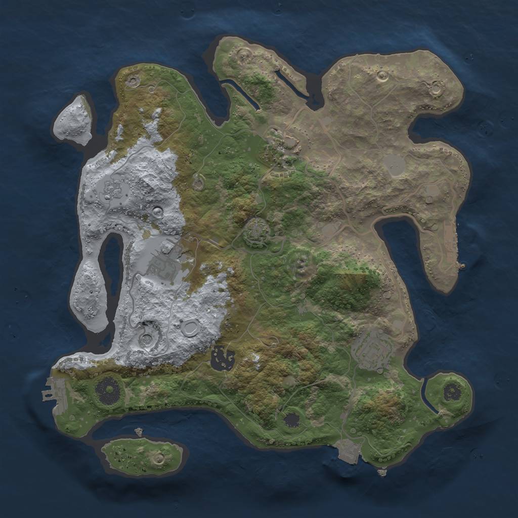 Rust Map: Procedural Map, Size: 3000, Seed: 701031219, 12 Monuments