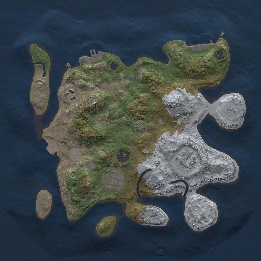 Rust Map: Procedural Map, Size: 3000, Seed: 25350, 11 Monuments