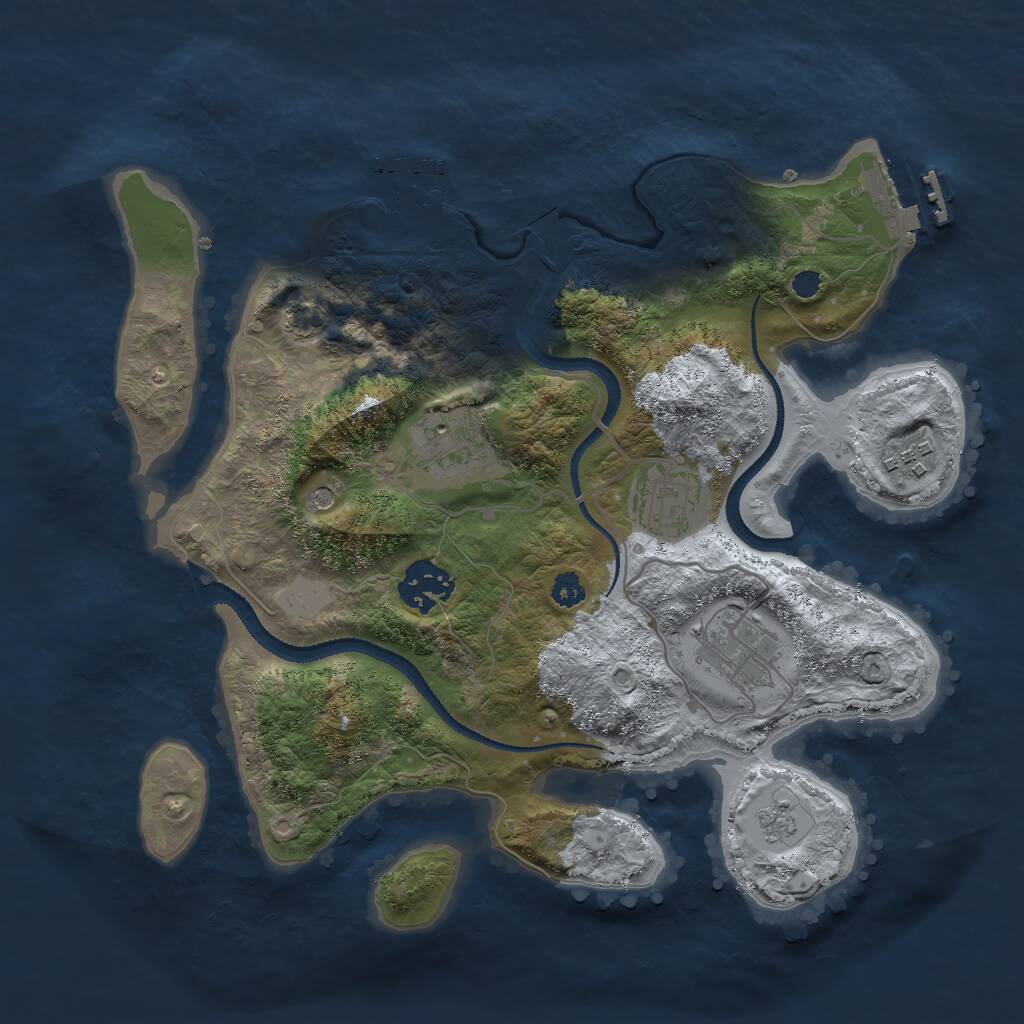 Rust Map: Procedural Map, Size: 3000, Seed: 25350, 11 Monuments