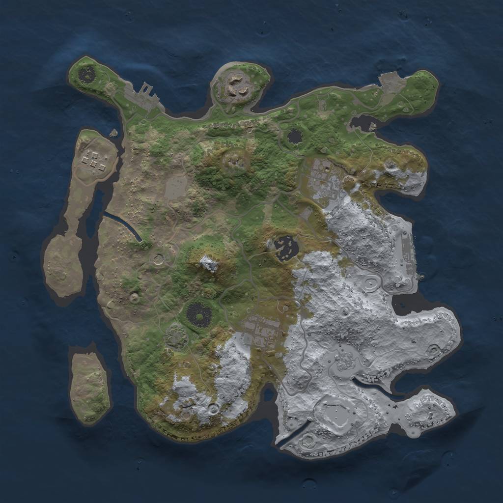 Rust Map: Procedural Map, Size: 3000, Seed: 1567720945, 13 Monuments