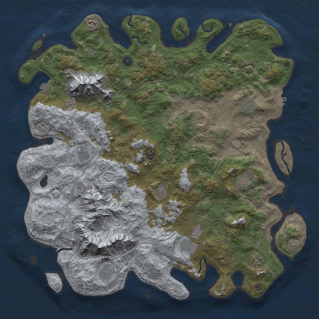Rust Map: Procedural Map, Size: 5000, Seed: 17469, 18 Monuments