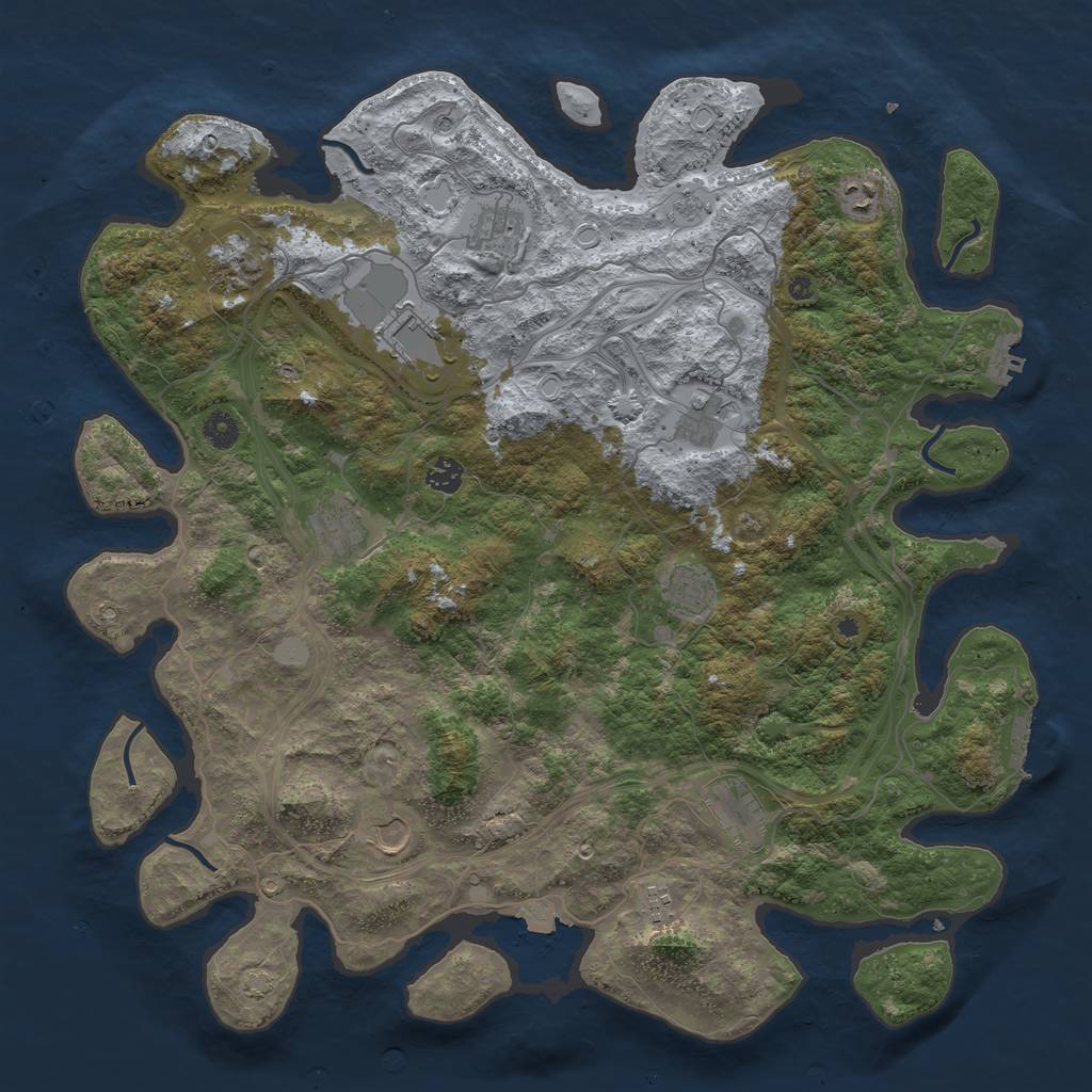 Rust Map: Procedural Map, Size: 4500, Seed: 197637845, 19 Monuments