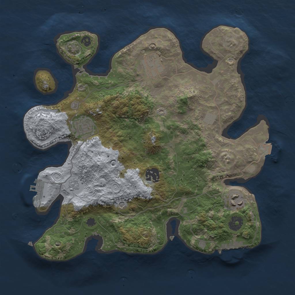 Rust Map: Procedural Map, Size: 3000, Seed: 400167343, 12 Monuments