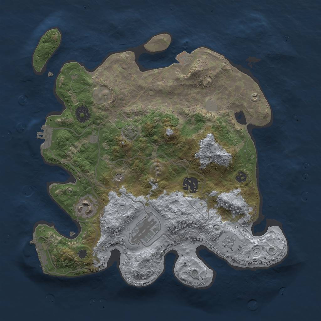 Rust Map: Procedural Map, Size: 3000, Seed: 575234791, 11 Monuments