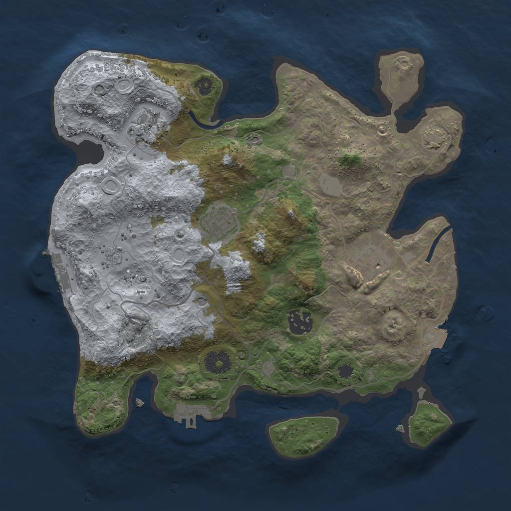 Rust Map: Procedural Map, Size: 3000, Seed: 1325811087, 12 Monuments