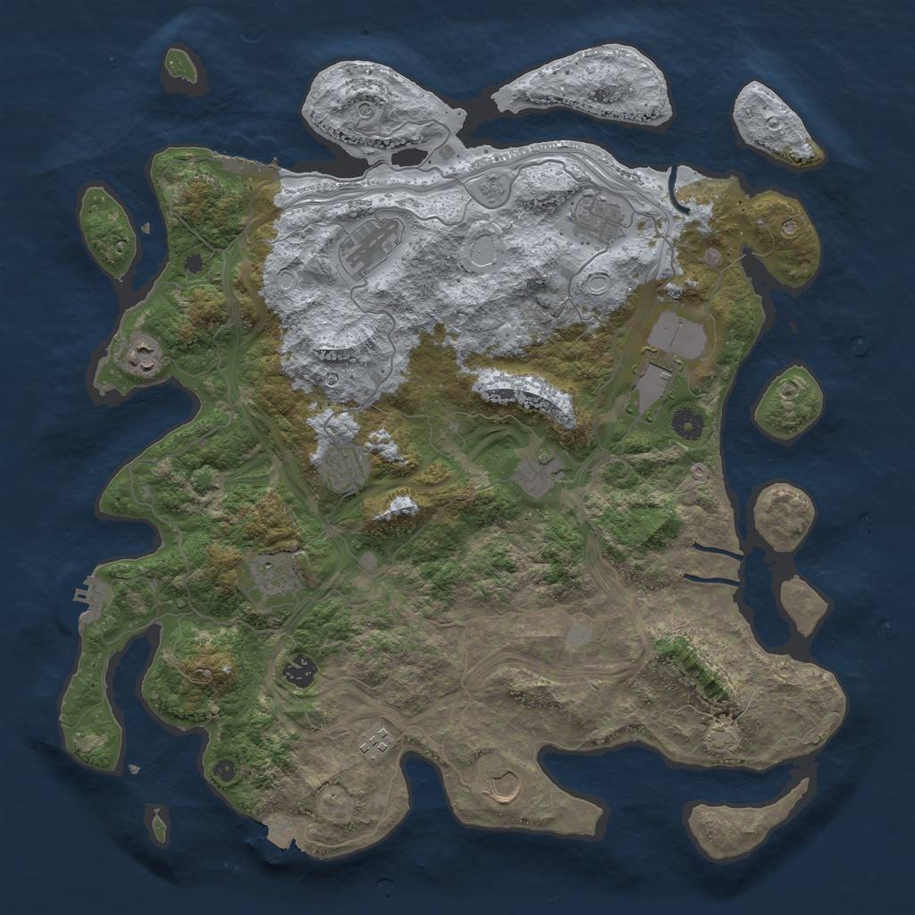 Rust Map: Procedural Map, Size: 4300, Seed: 5634435, 18 Monuments