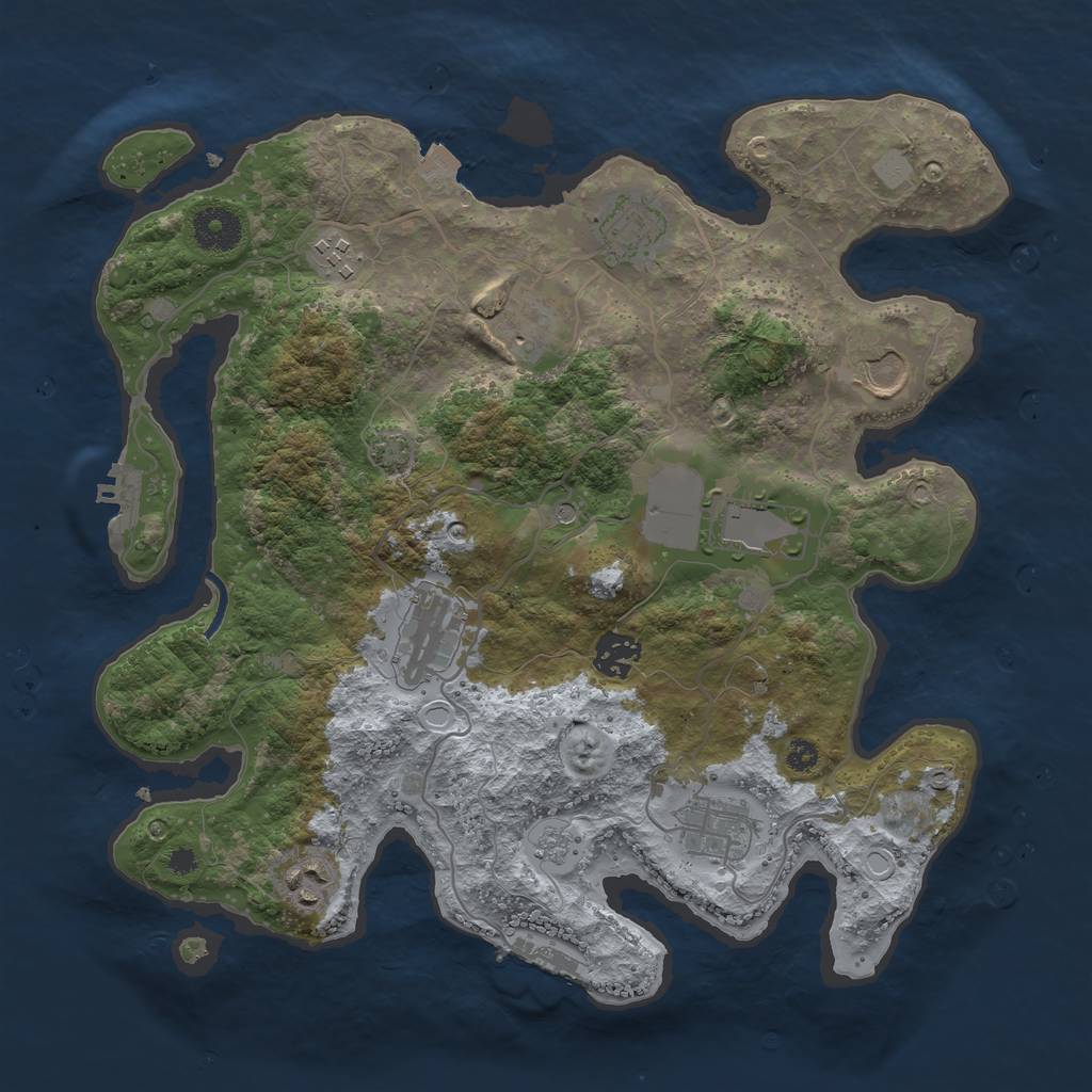 Rust Map: Procedural Map, Size: 3500, Seed: 67055827, 17 Monuments