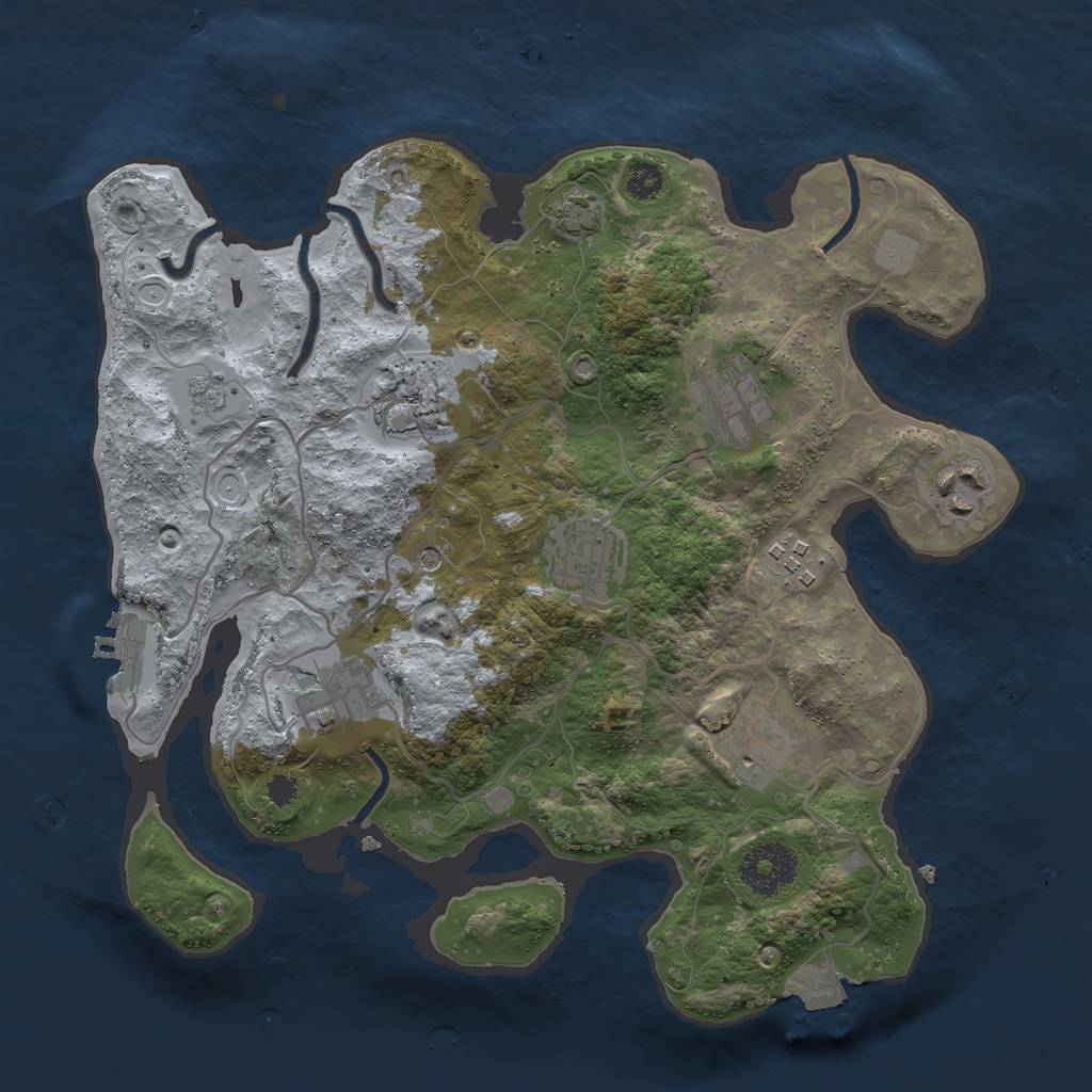 Rust Map: Procedural Map, Size: 3000, Seed: 628418869, 14 Monuments