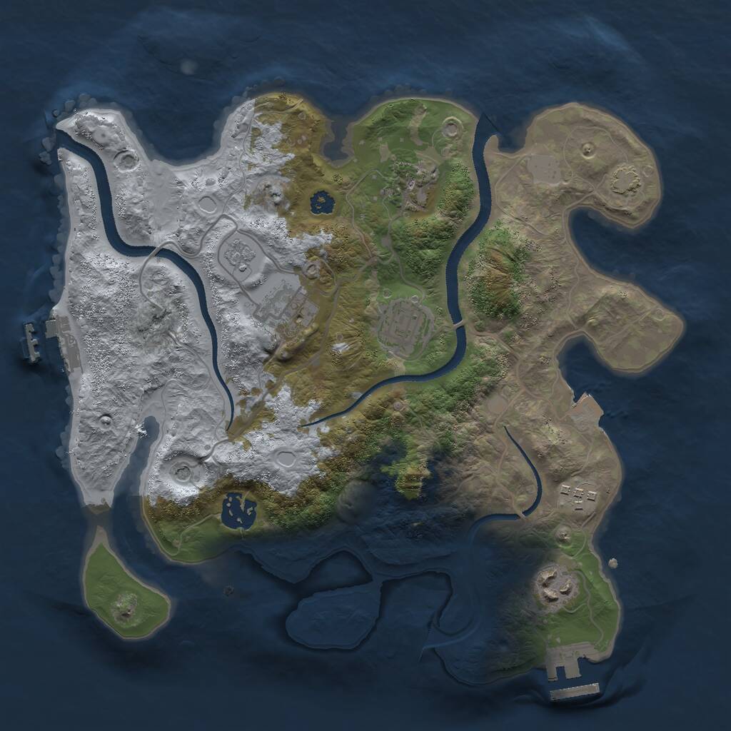 Rust Map: Procedural Map, Size: 3000, Seed: 628418869, 12 Monuments