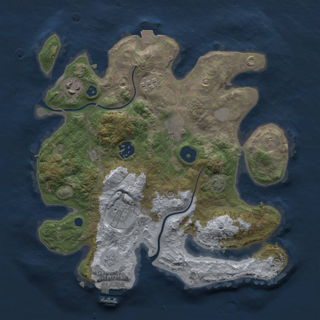 Rust Map: Procedural Map, Size: 3000, Seed: 5213907, 10 Monuments