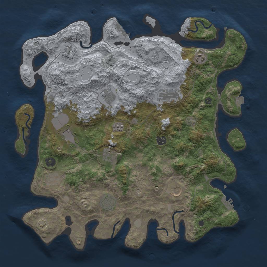 Rust Map: Procedural Map, Size: 4000, Seed: 1953, 19 Monuments