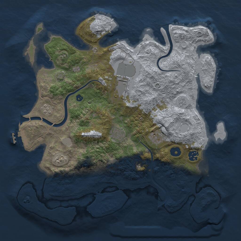 Rust Map: Procedural Map, Size: 3500, Seed: 1902897131, 11 Monuments