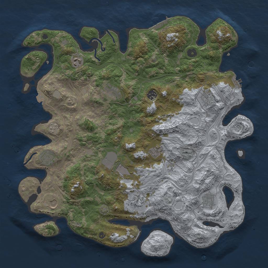 Rust Map: Procedural Map, Size: 4300, Seed: 4725, 19 Monuments
