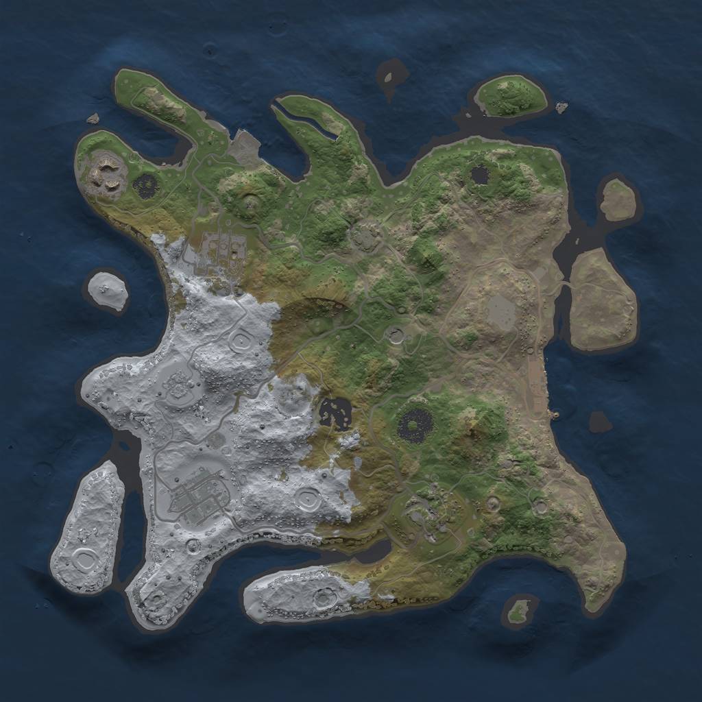 Rust Map: Procedural Map, Size: 3000, Seed: 20486, 12 Monuments