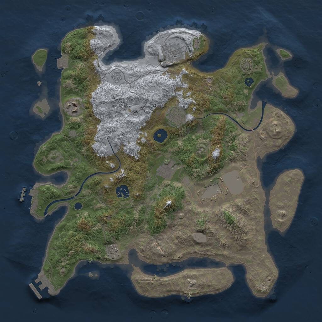 Rust Map: Procedural Map, Size: 3600, Seed: 1526498699, 13 Monuments