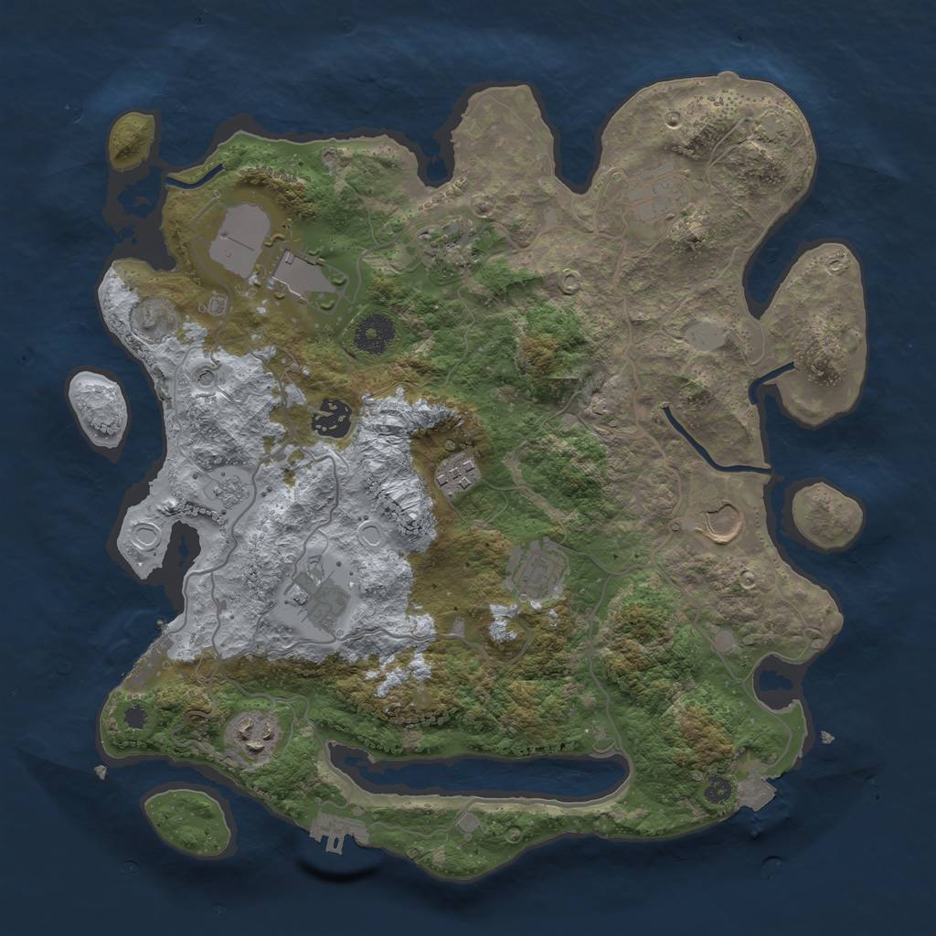 Rust Map: Procedural Map, Size: 3522, Seed: 1954260432, 17 Monuments