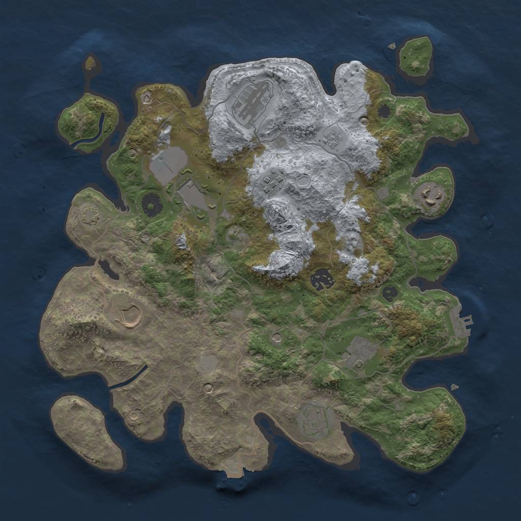 Rust Map: Procedural Map, Size: 3500, Seed: 1816017279, 15 Monuments