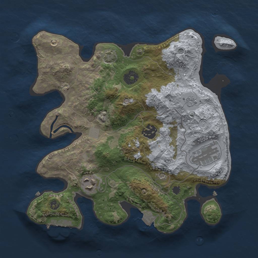 Rust Map: Procedural Map, Size: 2700, Seed: 1228780371, 10 Monuments