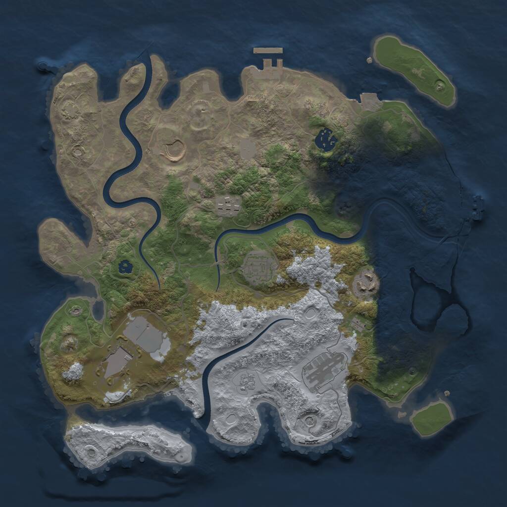 Rust Map: Procedural Map, Size: 3500, Seed: 11922, 13 Monuments