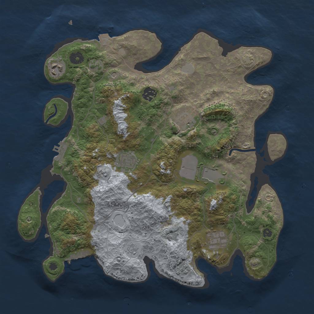 Rust Map: Procedural Map, Size: 3500, Seed: 120257604, 15 Monuments