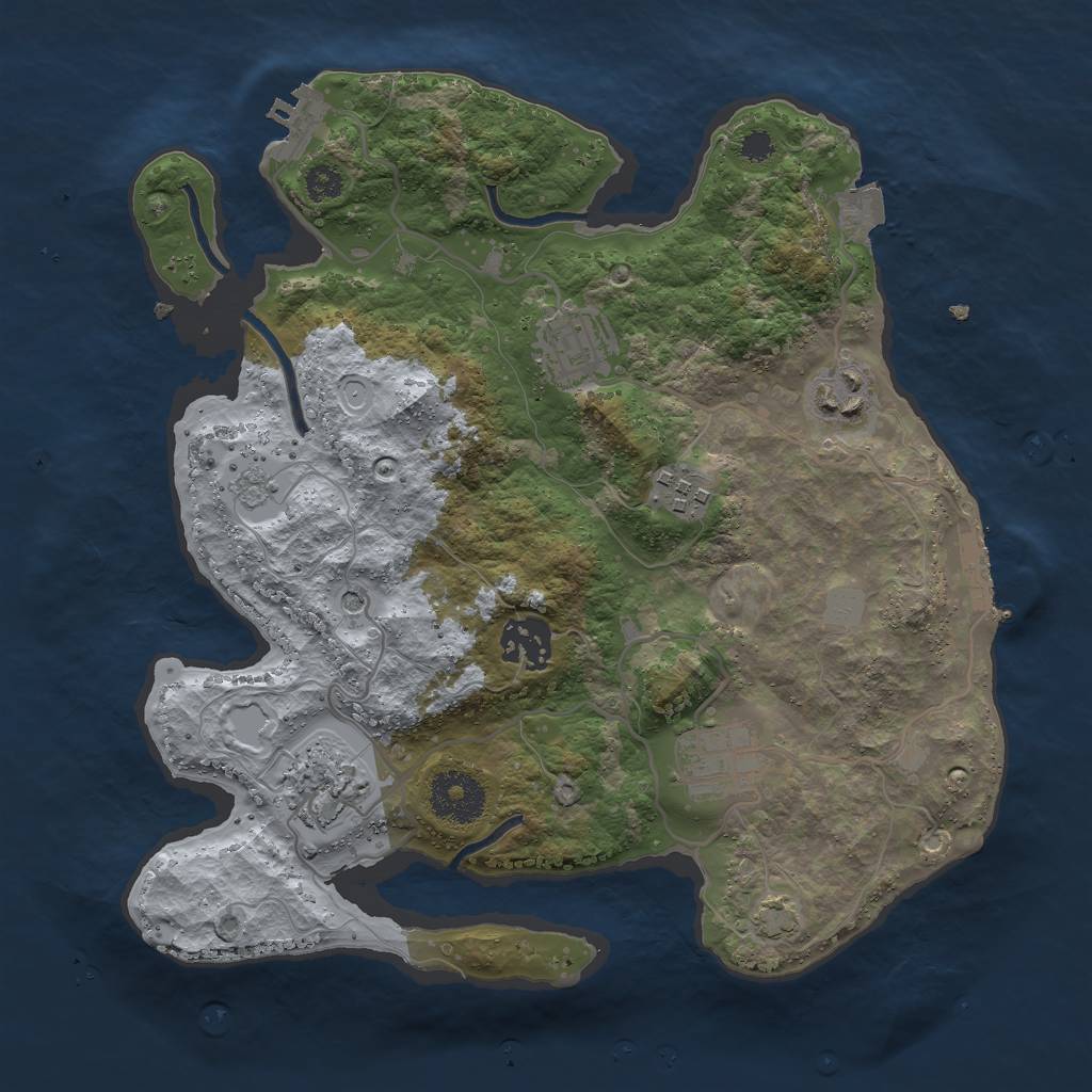 Rust Map: Procedural Map, Size: 3000, Seed: 13467, 14 Monuments