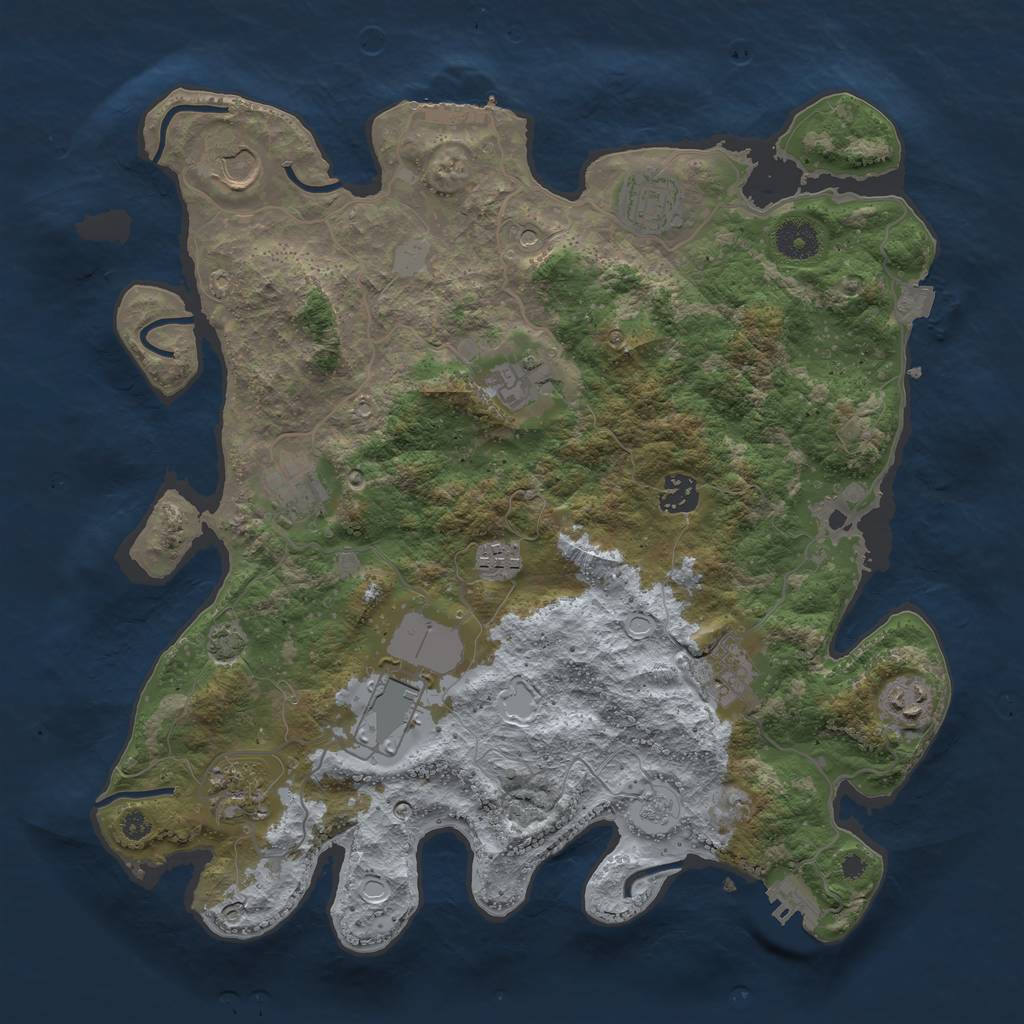 Rust Map: Procedural Map, Size: 3750, Seed: 31344, 18 Monuments