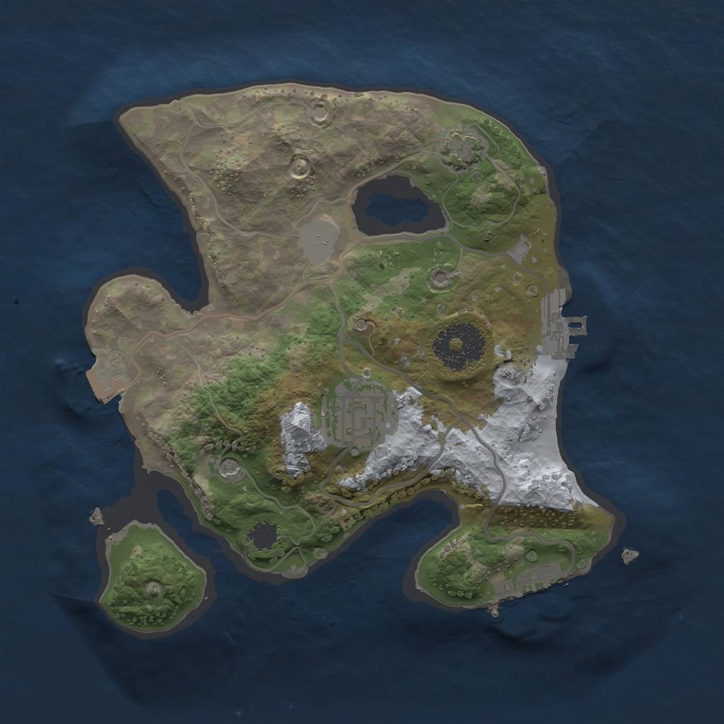 Rust Map: Procedural Map, Size: 2250, Seed: 4, 8 Monuments
