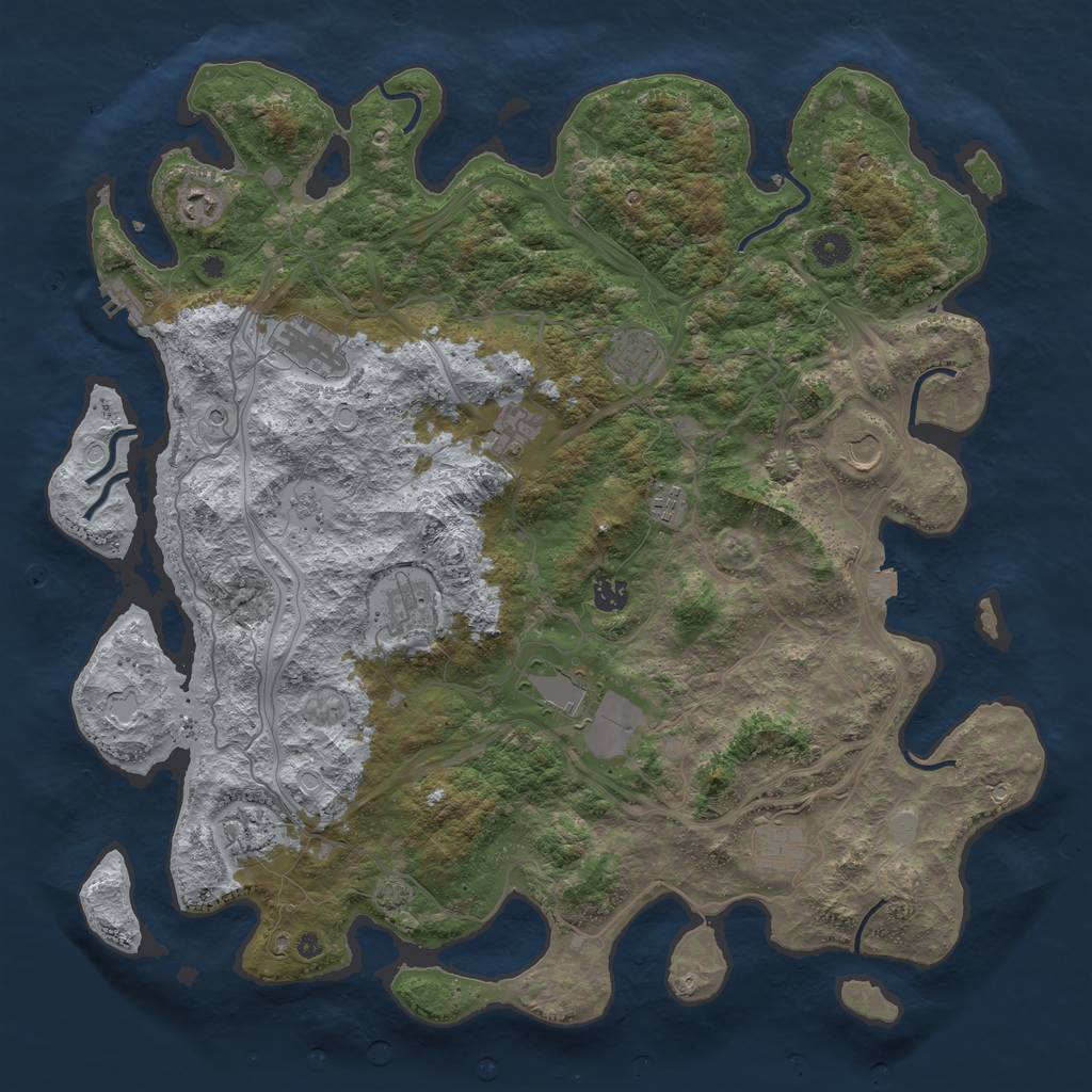 Rust Map: Procedural Map, Size: 4500, Seed: 241960831, 18 Monuments
