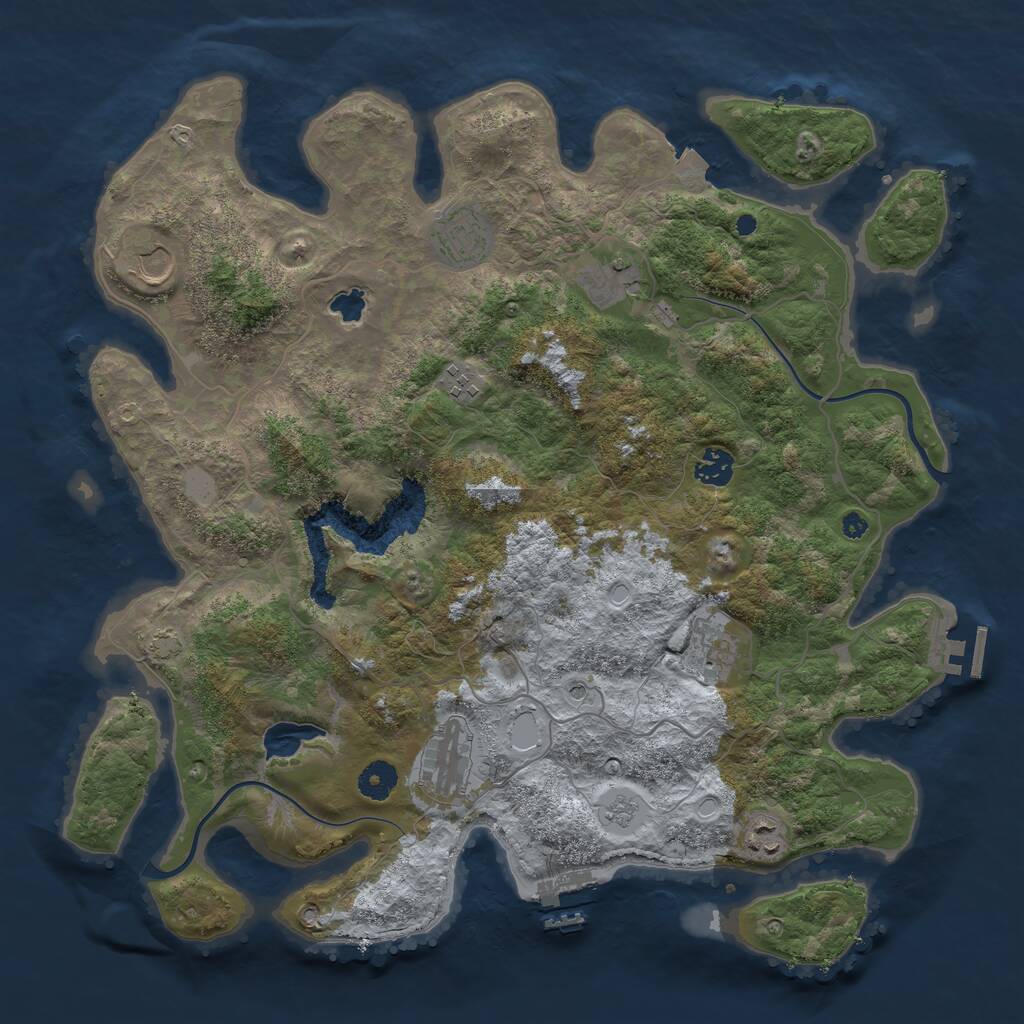 Rust Map: Procedural Map, Size: 4000, Seed: 657328004, 14 Monuments