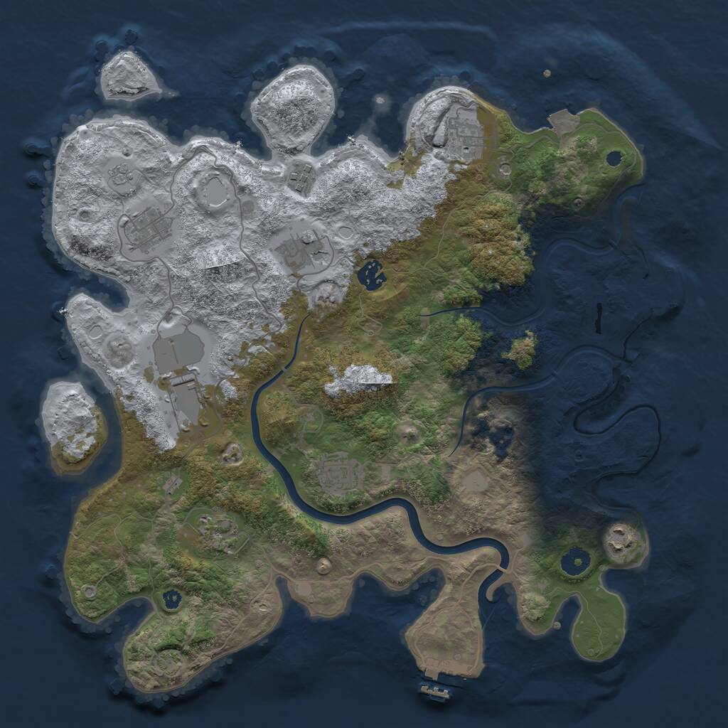 Rust Map: Procedural Map, Size: 3875, Seed: 1794763109, 15 Monuments