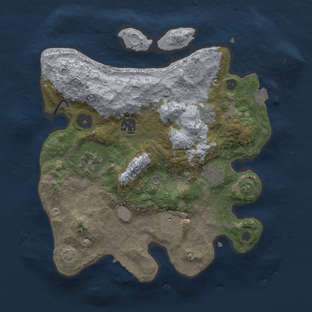 Rust Map: Procedural Map, Size: 3000, Seed: 11083, 12 Monuments