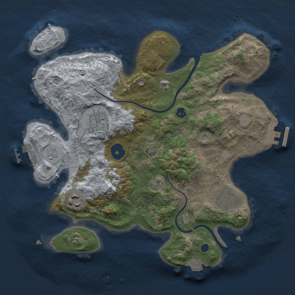 Rust Map: Procedural Map, Size: 3000, Seed: 1726307108, 9 Monuments