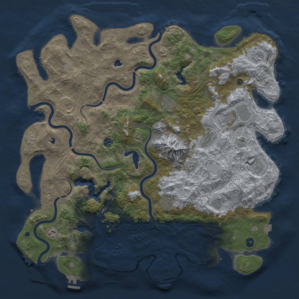 Rust Map: Procedural Map, Size: 5000, Seed: 931285686, 17 Monuments