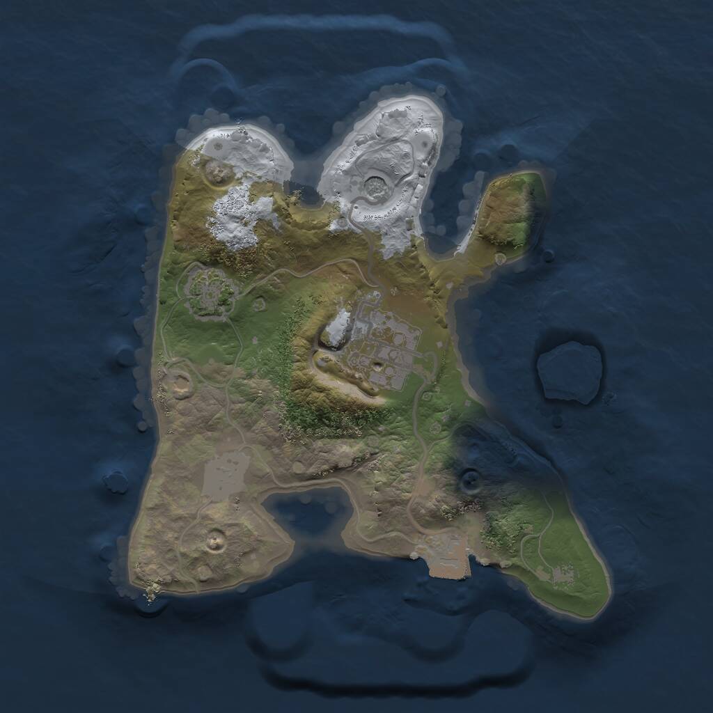 Rust Map: Procedural Map, Size: 2001, Seed: 1636182280, 4 Monuments