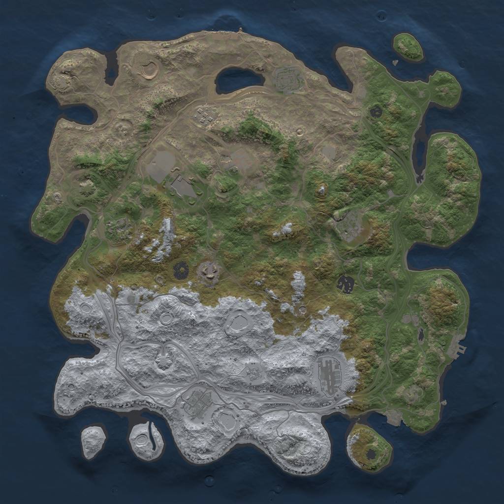 Rust Map: Procedural Map, Size: 4300, Seed: 1300000, 19 Monuments