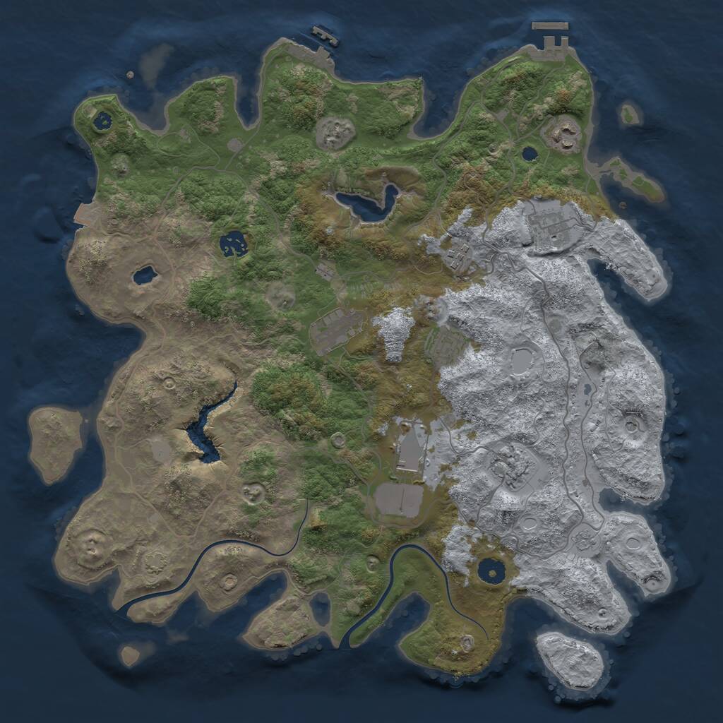 Rust Map: Procedural Map, Size: 4000, Seed: 2403571, 14 Monuments
