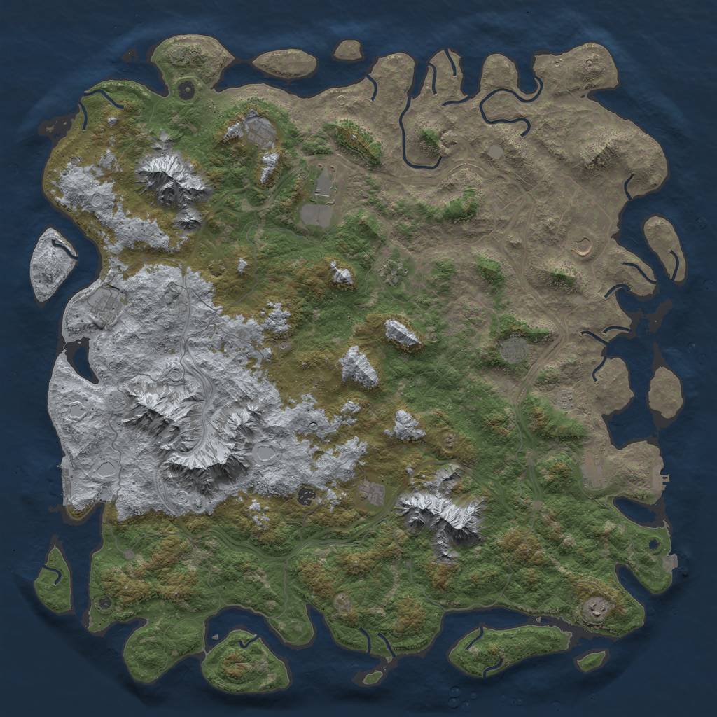 Rust Map: Procedural Map, Size: 6000, Seed: 109264434, 19 Monuments