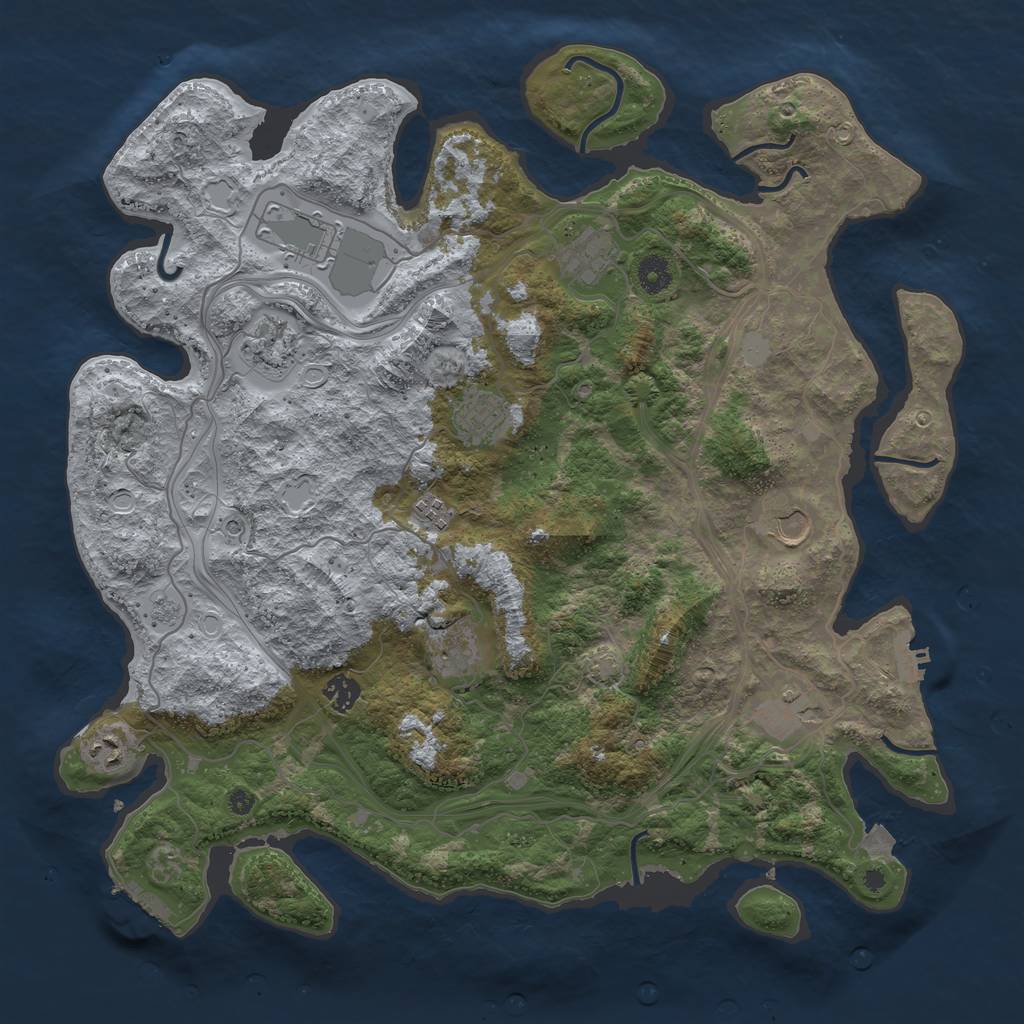 Rust Map: Procedural Map, Size: 4250, Seed: 21353542, 18 Monuments