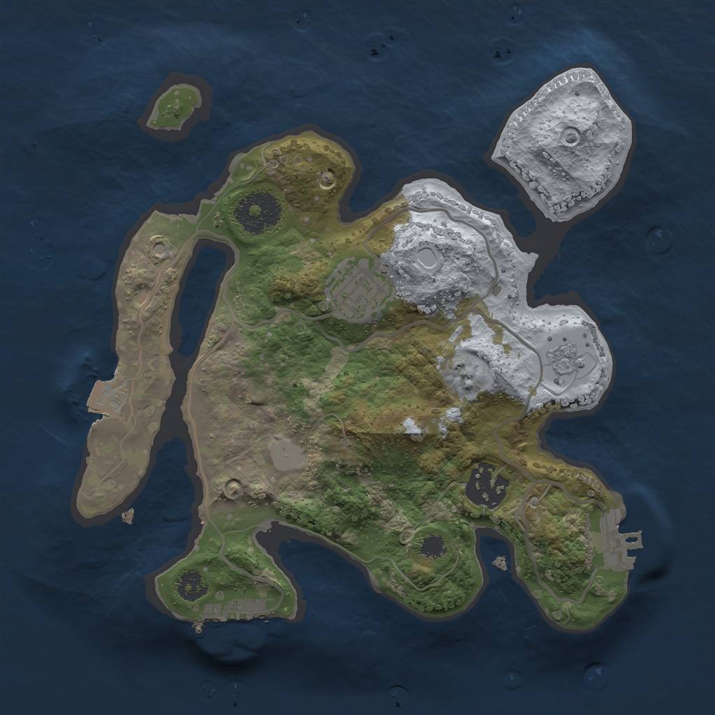 Rust Map: Procedural Map, Size: 2500, Seed: 208387073, 8 Monuments